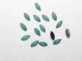 Pastel Green Eye Plastic Stones- 15x7 mm