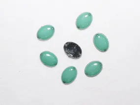 Pastel Green Oval Plastic Stones - 18x13 mm