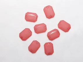 Pastel Peach Designer Rectangle Plastic Stones -18x13 mm