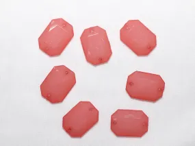 Pastel Peach Designer Rectangle Plastic Stones -25x18  mm