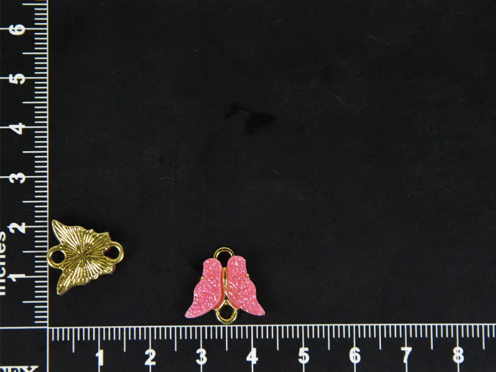 Pink Butterfly Designer Metal Charms