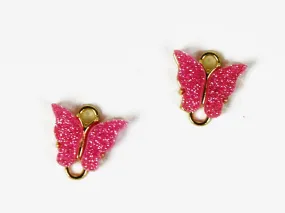 Pink Butterfly Designer Metal Charms