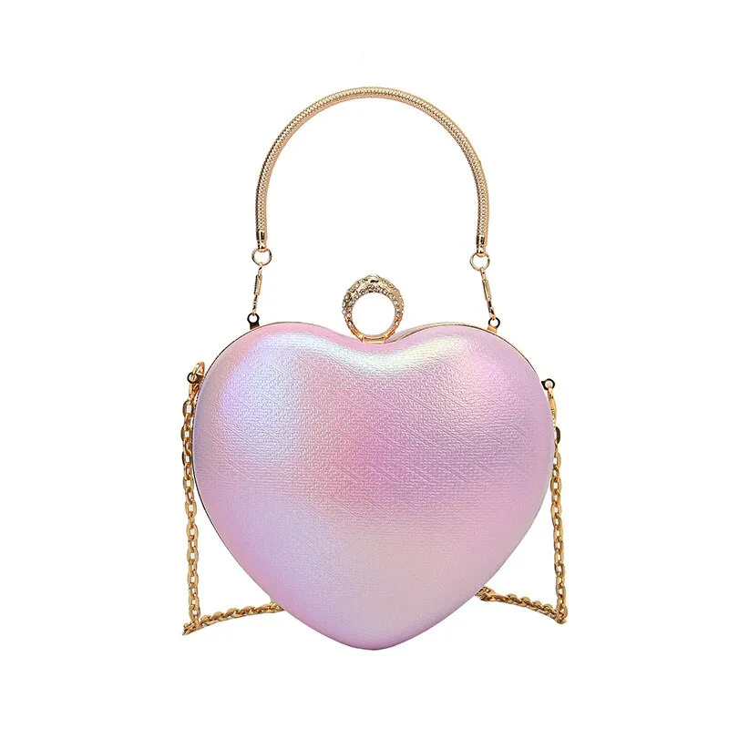 Princess Pastel Heart Shaped Crossbody Handbags