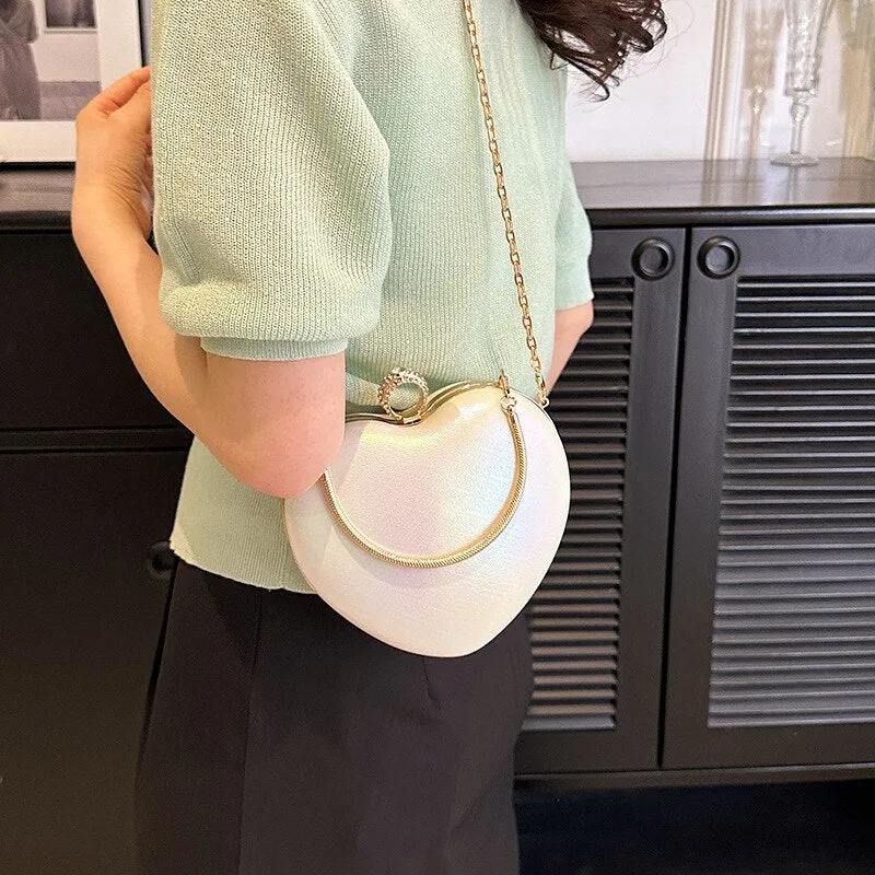Princess Pastel Heart Shaped Crossbody Handbags