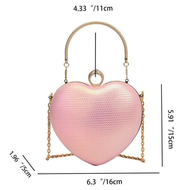 Princess Pastel Heart Shaped Crossbody Handbags