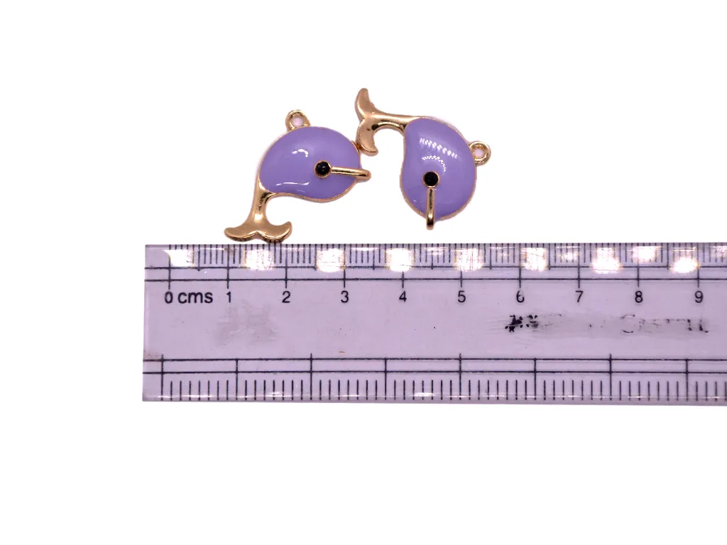Purple Dolphin Metal Charms
