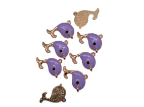 Purple Dolphin Metal Charms