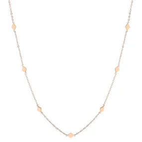Rhombus Charm Delicate Necklace Rose Gold