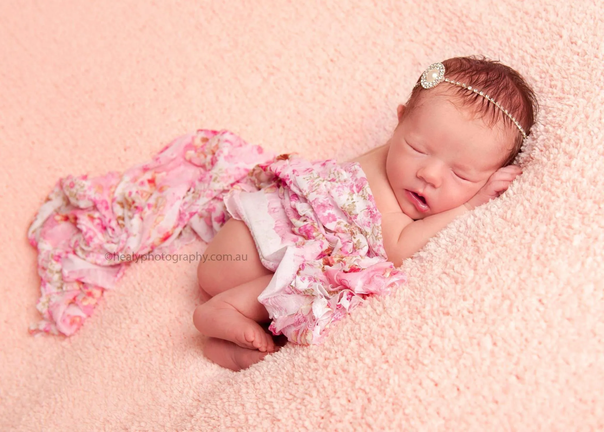 Ruffle Stretch Knit Baby Wrap in Pink Floral
