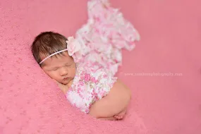 Ruffle Stretch Knit Baby Wrap in Pink Floral