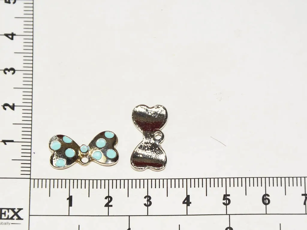 Silver Blue Bow Charms
