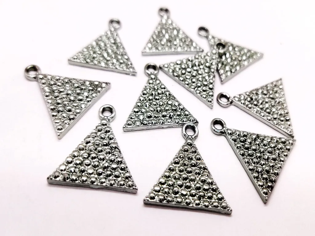 Silver Triangular Metallic Jewelry Charms