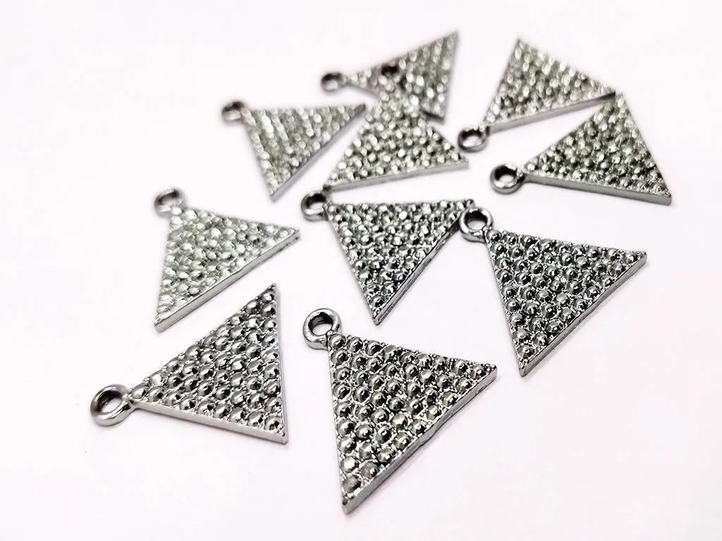 Silver Triangular Metallic Jewelry Charms