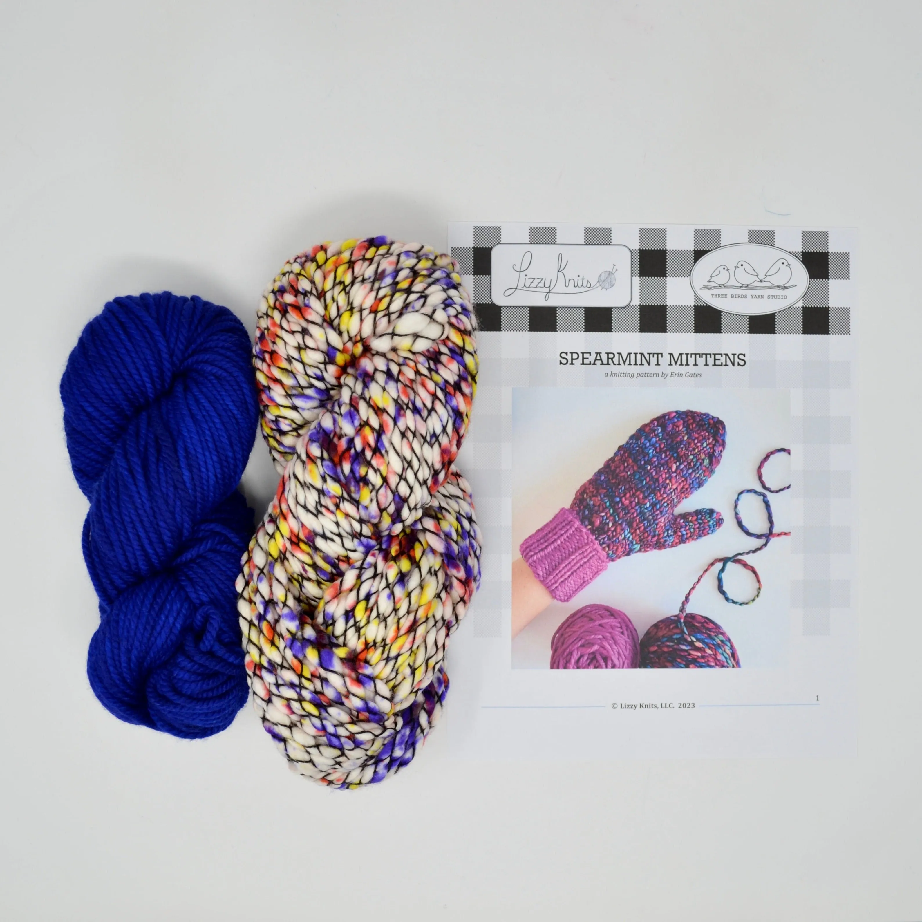 Spearmint Mittens Kit (Azul Bolita/Salpicado)