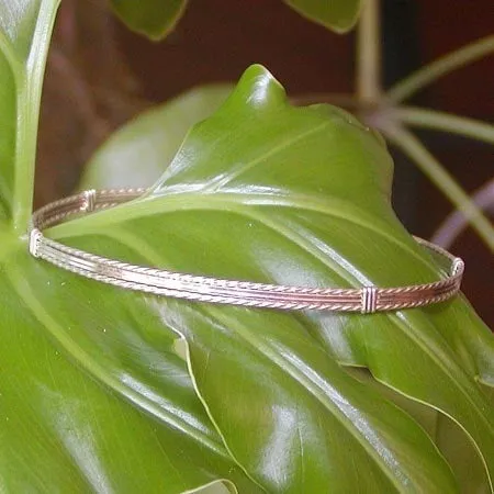 Sterling Silver 4-Strand Wirewrapped Stackable Bracelet  TSST
