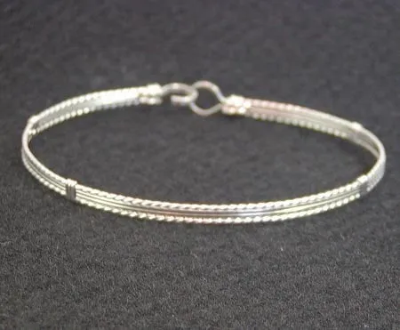 Sterling Silver 4-Strand Wirewrapped Stackable Bracelet  TSST