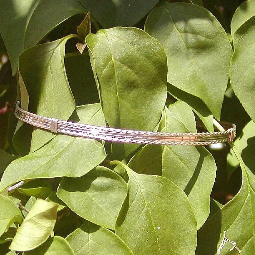 Sterling Silver 4-Strand Wirewrapped Stackable Bracelet  TSST