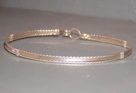 Sterling Silver 4-Strand Wirewrapped Stackable Bracelet  TSST
