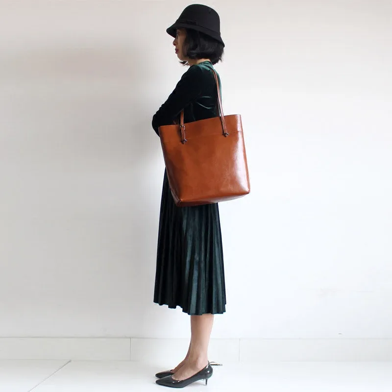 Stylish Womens Brown Leather Tote Purse Handbags Shoulder Tpte Bags for Women