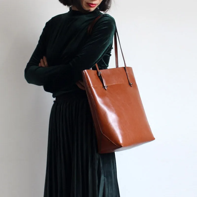Stylish Womens Brown Leather Tote Purse Handbags Shoulder Tpte Bags for Women