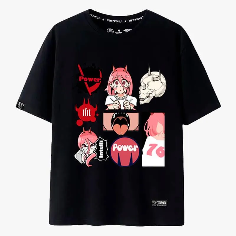 Stylized Cartooncore Chainsaw Man T-Shirt