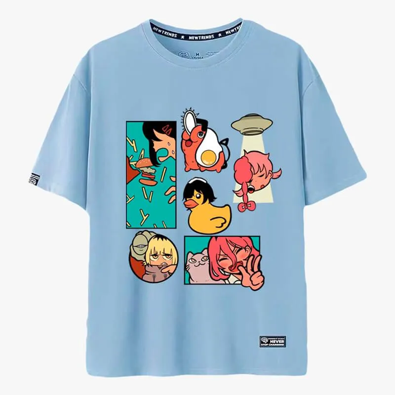 Stylized Cartooncore Chainsaw Man T-Shirt
