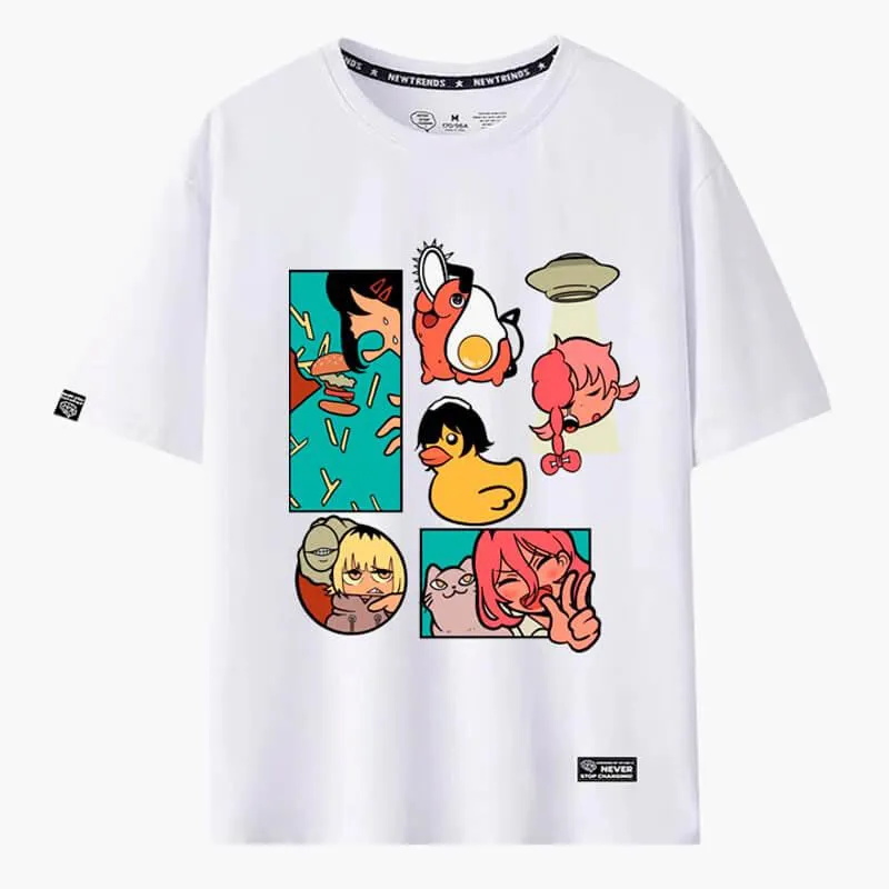 Stylized Cartooncore Chainsaw Man T-Shirt