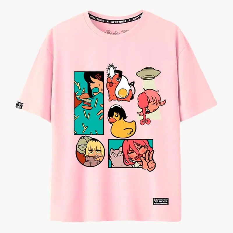 Stylized Cartooncore Chainsaw Man T-Shirt