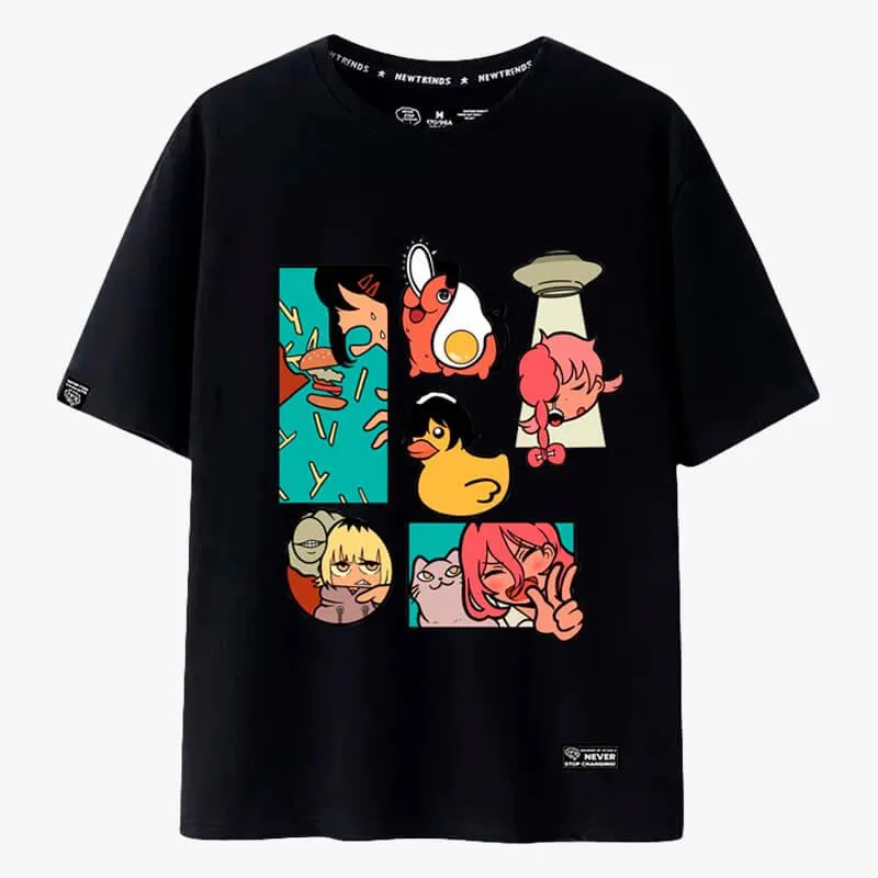 Stylized Cartooncore Chainsaw Man T-Shirt