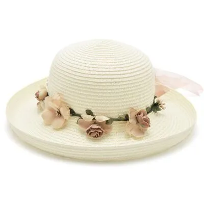 Summer Handmade Flower Straw Hat Women's