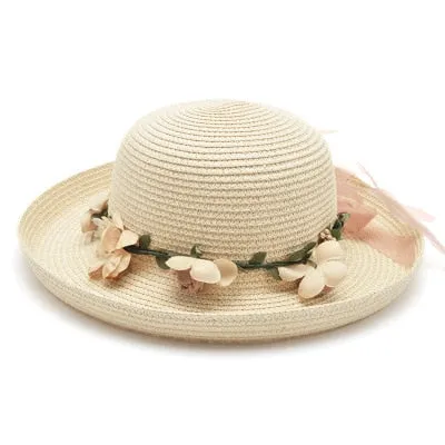 Summer Handmade Flower Straw Hat Women's