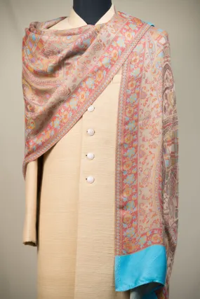 Turquoise Paisley Patterned Stole