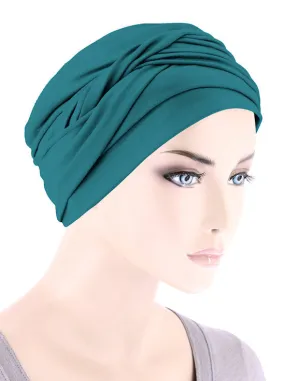 TWIST-TEALGREEN#Twisty Turban in Buttery Soft Teal Green