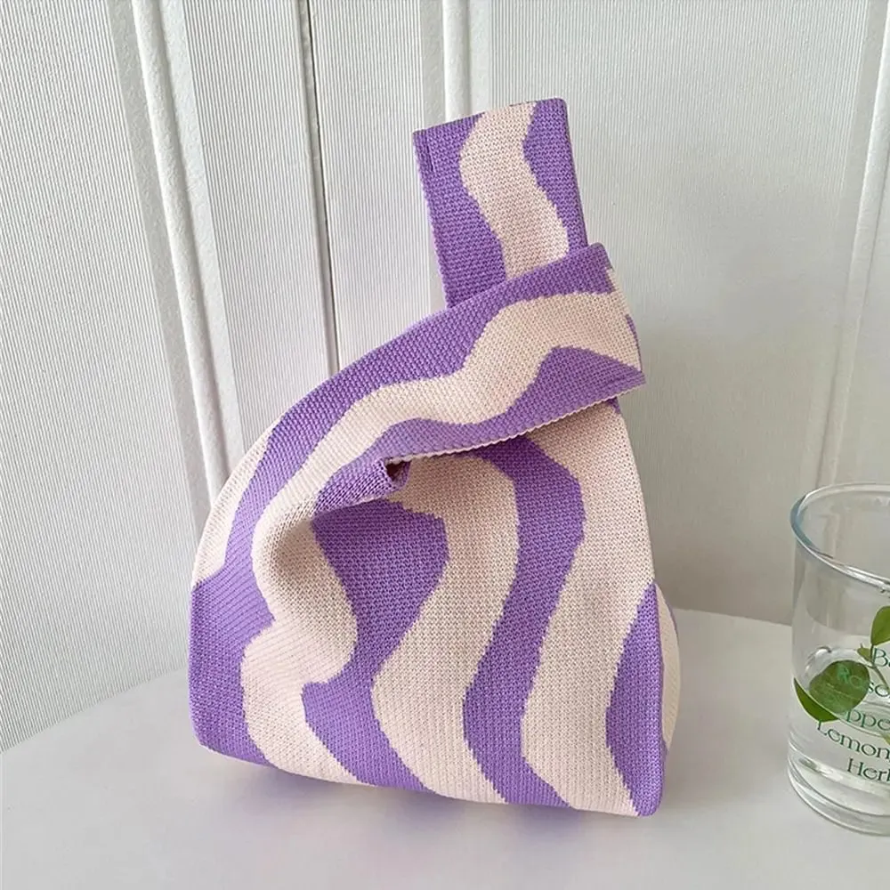 Wavy Stripes Pastel Knot Wrist Handbags