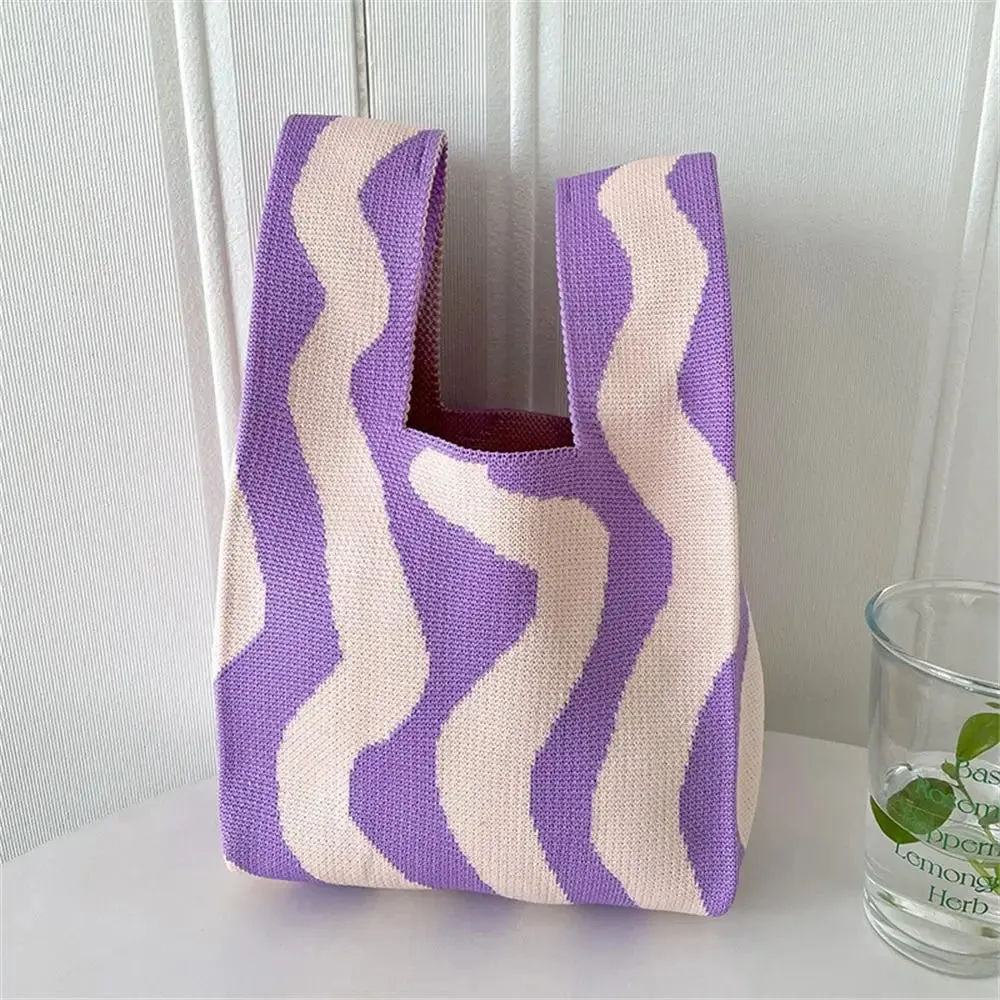 Wavy Stripes Pastel Knot Wrist Handbags