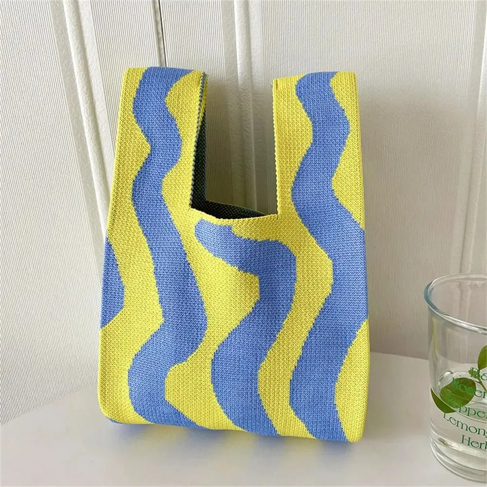 Wavy Stripes Pastel Knot Wrist Handbags