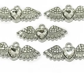 White & Silver Eagle Bird Shape Jewelry Charms