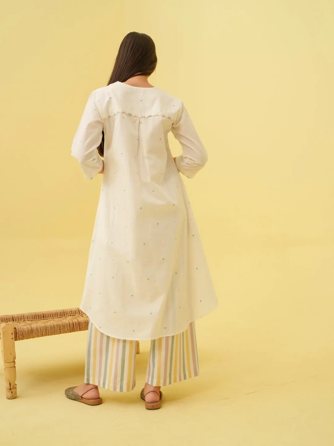 White Petal Kurta Set