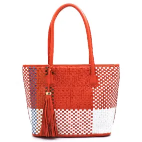 Woven Colorblock Shopper